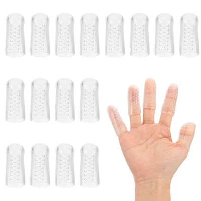 Protector de dedos transpirable de silicona transparente para cunas de gel transparente 20 piezas 1,8 x 0,94" Foto 1 de 4