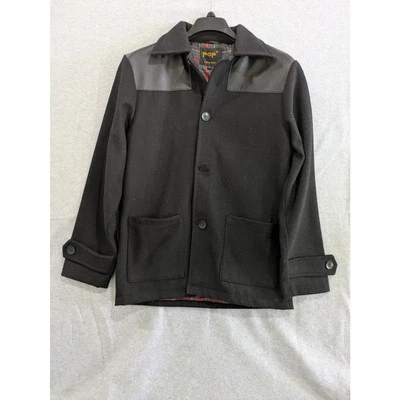 Chaqueta Pop England Para Hombre Mediana Negra Lana Estilo Británico Forrada Chaqueta De Colección Foto 1 de 4