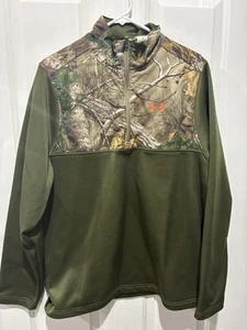 Under Armour Cold Gear Realtree Hunting Camo 1/4 Zip Pullover Mens Med. - Picture 1 of 6