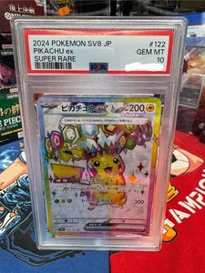 Pokemon Pikachu ex SR 122/106 Psa 10 sv8 Electric Breaker Japanese - Foto 1 di 3