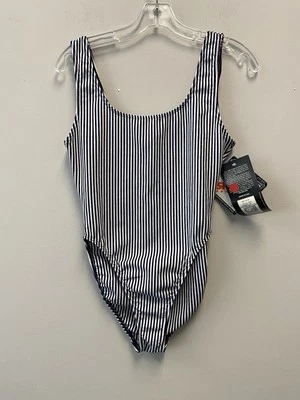 Traje de baño de una pieza a rayas azul marino azul marino licra Danskin x DuPont de colección—grande EE. UU. Foto 1 de 4