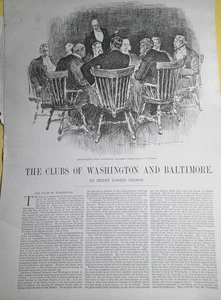 The Clubs of Washington & Baltimore -- Harper's Weekly 29. Mai 1869. 2 Seiten - Bild 1 von 7