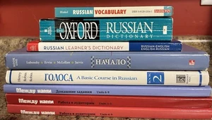 8 Book Lot Russian Foreign Language Study Learn Teach Yourself Dictionary - Picture 1 of 9