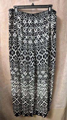 Pantalón Boho Angie Palazzo Baggie Para Mujer Pierna Ancha-Diseño Geométrico-Talla Grande-USADO EN EXCELENTE ESTADO Foto 1 de 4