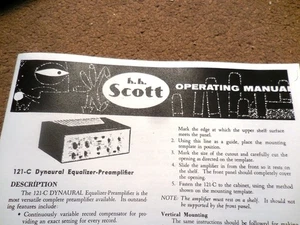 HH Scott 121-C Dynaural Equalizer Preamplifier SCHEMATICS OPERATING MANUAL Amp - Picture 1 of 5