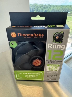 Thermaltake Riing 12 Green LED 120mm x 25mm Radiator Fan CL-F038-PL12GR-A  *NEW* - Image 1 of 4