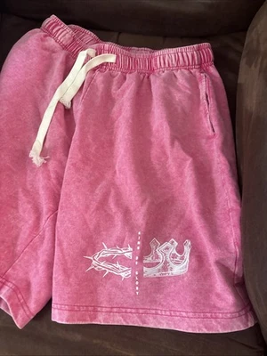 Pantalones cortos de chándal rosa material grueso Foto 1 de 2