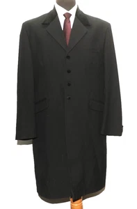 GRAN ABRIGO ENCUBIERTO CUELLO TERCIOPELO ESPIGA ROBLE LIN TALLA 42"" R NEGRO - Imagen 1 de 11