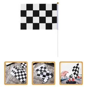 10 Pcs Track Flag Cars Decorations Party Mini Checkered Racing - Picture 1 of 12