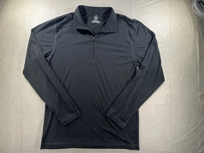 L.L.Bean Negro Cuarto Cremallera Pullover Manga Larga Rendimiento Camisa Para Hombre Pequeña Foto 1 de 4