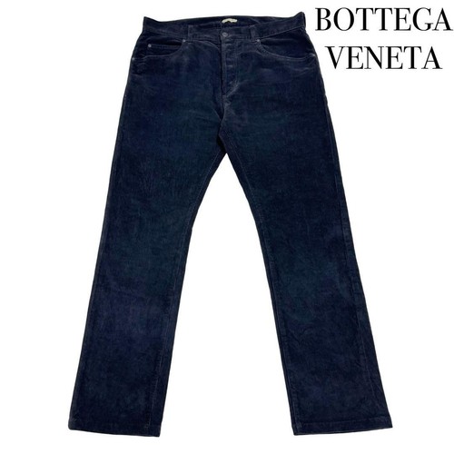 Pantalone in velluto a coste nero Bottega Veneta taglia 48 cotone bottoni mosca vestibilità dritta