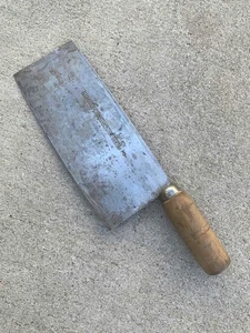 Cuchillo, picadora con mango de madera vintage hecha en China #3 - Imagen 1 de 7