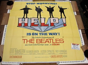 Beatles Help Original 1965 Rare Oversized 6 Sheet 81in x 81in Movie Poster - Picture 1 of 5