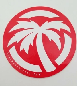 Authentic HEATWAVE Visual STICKER 3 1/2" round Palm logo Red & White Awesome!! - Picture 1 of 1