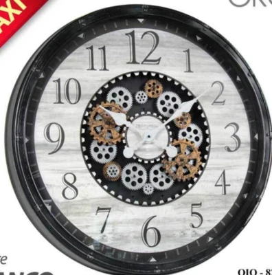 MAXI OROLOGIO DA PARETE INGRANAGGI IN MOVIMENTO ANTICATO CLASSICO MODERNO 76*5cm - Immagine 1 di 2