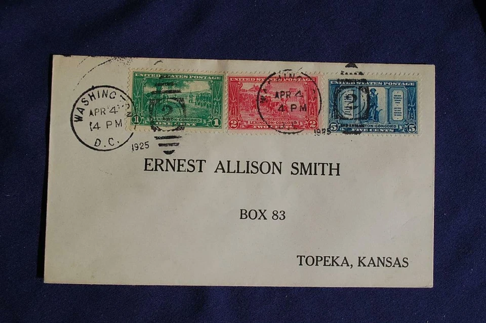 Lexington-Concord Stamps FDC Ernest Allison Smith S#617,618,619 07119 Washington - Image 1 of 1