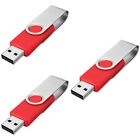 (PACK OF 3) (2GB) USB FLASH DRIVE PEN THUMB DRIVE, MEMORY STICK (RED)