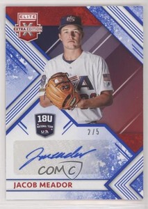 2018 Panini Elite Extra Edition Red White & Blue /5 Jacob Meador #18U-JM Auto
