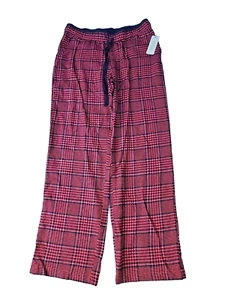 NEW SONOMA Lounge Drawstring Elastic Waist Red Plaid Cotton Lounge Pants Sz M - Picture 1 of 8