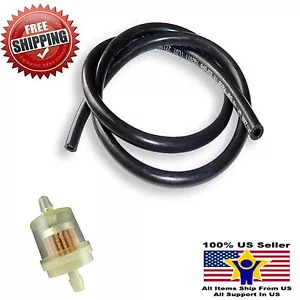 GAS FUEL LINE BLACK 39" & FUEL FILTER GY6 SCOOTER ATV MOPED JMSTAR TAOTAO SUNL - Foto 1 di 1