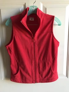Columbia Womens Sleeveless Sweater Zipper front sports wear red size small - Picture 1 of 3