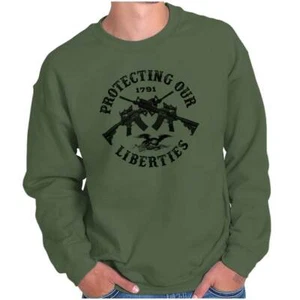 Protect Gun Rights 2nd Amendment 1791 AR 15 Womens or Mens Crewneck Sweatshirt - Picture 1 of 10