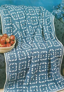 Cluster Motif Afghan - 49-3/4" x 65-1/2" - Worsted yarn - Crochet Pattern ONLY - Picture 1 of 2