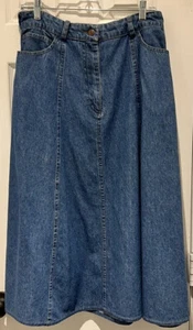Hairston Roberson Ropa Blue Denim Skirt With Pockets Size 14 - Picture 1 of 3