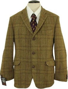 GIBSON LONDON MENS 40" GREEN MIX MODERN ELBOW PATCH TWEED JACKET - Picture 1 of 11