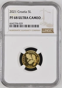 CROATIA coin 5 Lipa 2021 NGC PF 68 Ultra Cameo - Picture 1 of 7