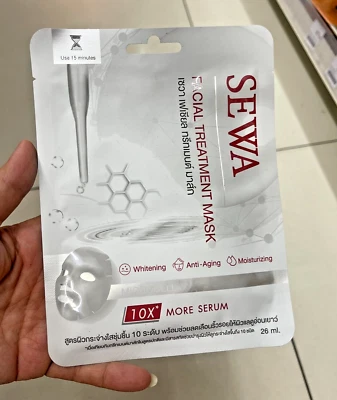 3 pcs Sewa Facial Treatment Mask Anti-Aging Moisturizing Sheet Mask 26ml. - Image 1 of 4