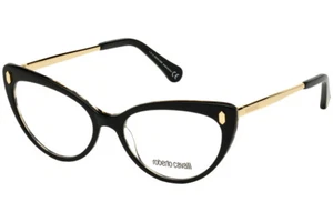 Roberto Cavalli RC5109 005 Black & Gold Eyeglasses Frame 52-16-140 Cat Eye 5109 - Picture 1 of 4
