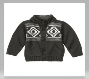 GYMBOREE~Gray Fair Isle Cardigan 5-6(S) NWT - Picture 1 of 1