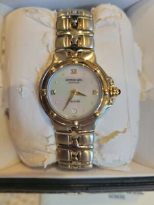 New Raymond Weil Parsifal 9990 Two-tone MOP, Sapphire, Date Dial Women's Watch - Picture 1 of 2