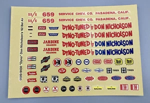 VINTAGE AMT #1283 AUFKLEBER Chevrolet Bel Air AUTO MODELLBLATT DON NICHOLSON #D40 - Bild 1 von 3