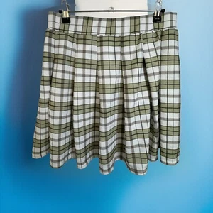 Pretty Little Thing Green Check Summer Tennis Skirt Size 14 New Without Tags - Picture 1 of 4