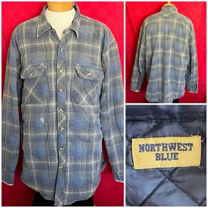 Vintage 70er Jahre Northwest Blue Brand Button Down Jacket Flanell Size XL Tall - Bild 1 von 16