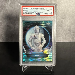 2024 Topps Chrome Star Wars Hyperspace Aqua Sonar Refractor /199 K-3PO PSA 10 - Picture 1 of 2