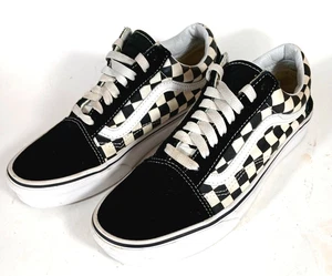 Vans Off The Wall Men's Black Checkered Lace Up Sneakers Low Top 500714 Size 7 - Picture 1 of 8