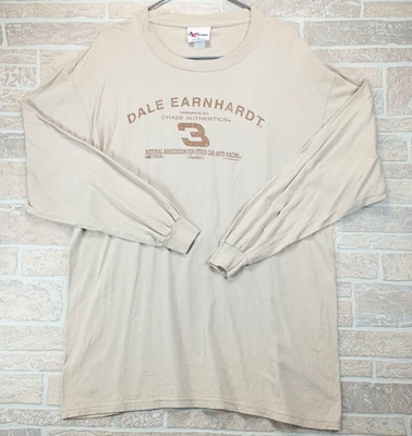 Camisa de manga larga Chase Authentics NASCAR Dale Earnhardt XL beige tostado SPELLOUT Foto 1 de 4