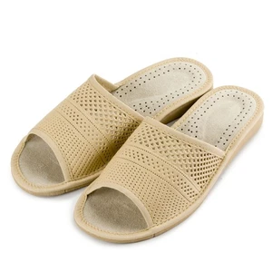 Damen Hausschuhe R.36 bequem beige mit durchbrochenem Muster KD-07-BG-36 - Bild 1 von 9