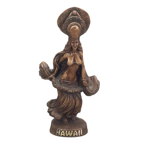 De colección 1990 Coco Joe's Dancing Hula Lady 7.5" Estatua Hapa Madera Arte Decoración #59 Hawaii - Imagen 1 de 5