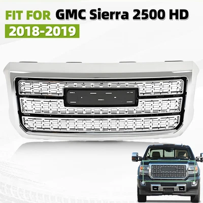 Front Bumper Grille Assembly For 2018-2019 GMC Sierra 2500 HD/3500 HD Chrome Foto 1 de 4