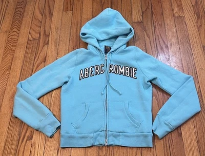 De Colección Y2K Abercrombie & Fitch Cremallera Completa Sudadera con Capucha Verde Azulado Club de Esquí Logo Grande Funciona Pequeño Foto 1 de 4