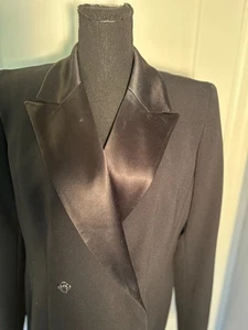 Blazer de esmoquin Badgley Mischka para mujer, negro, vintage, talla 14 - Imagen 1 de 12