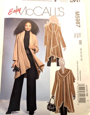 McCall's Sewing Pattern Women's SWING COAT M5987 Size 8-10-12-14 UNCUT - Image 1 of 4