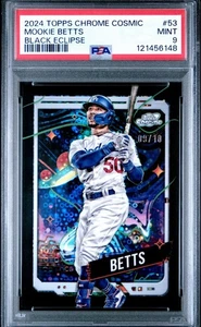 2024 TOPPS CHROME COSMIC BLACK ECLIPSE 53 MOOKIE BETTS /10 PSA 9 COME NUOVO - Foto 1 di 2