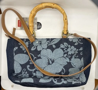Relic blue floral wooden handle bag NWT - Image 1 of 4
