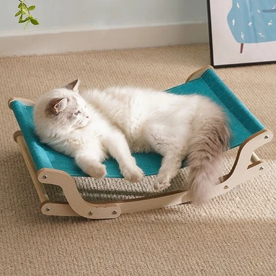 Cat Rocking Chair 4 Season Minimalist Pine Cat Hammock Bed For Pet Supplies - Image 1 of 4