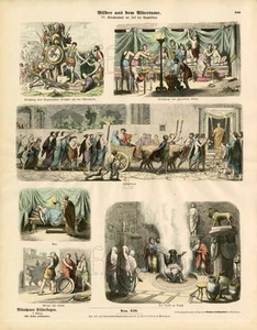 1880 LEUTEMANN BILDERBOGEN HC WOOD ENGRAVING Ancient Greece, Republic Age - Picture 1 of 2